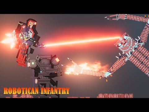 Robotican Infantry vs Brick Golem in People Playground - People Playground 1.22.3