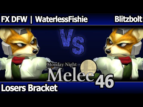 MNM 46 Melee - FX DFW | WaterlessFishie (Fox) vs Blitzbolt (Fox) - Losers Bracket