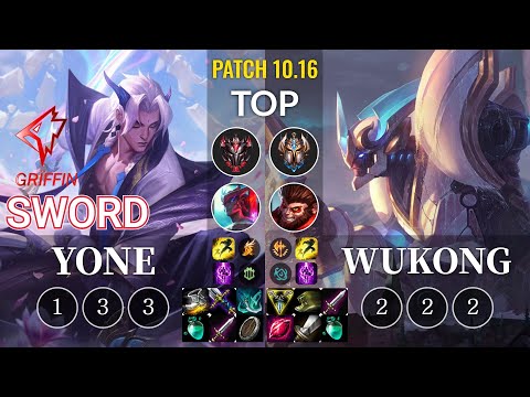 GRF Sword Yone vs Wukong Top - KR Patch 10.16