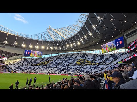 ELECTRIC ATMOSPHERE AT THE TOTTENHAM HOTSPUR STADIUM: The Tifo Pre-Match Spurs v Arsenal