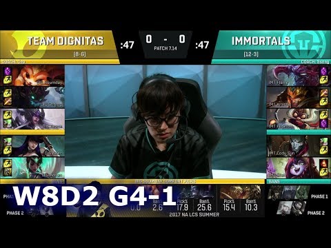 Dignitas vs Immortals | Game 1 S7 NA LCS Summer 2017 Week 8 Day 2 | DIG vs IMT G1 W8D2