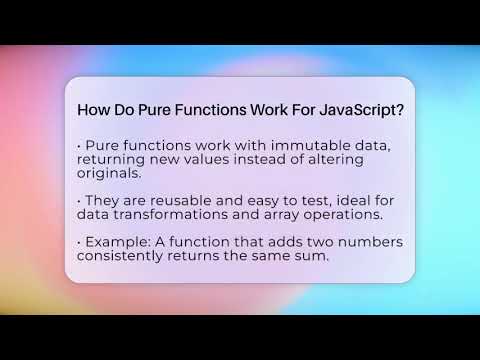 How Do Pure Functions Work For Javascript Javascript Toolkit