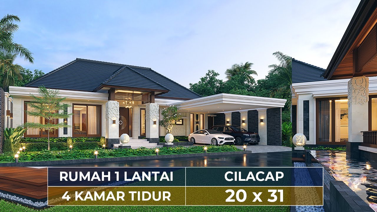 Video 3D Desain Rumah Villa Bali 1 Lantai Bapak Zaenal