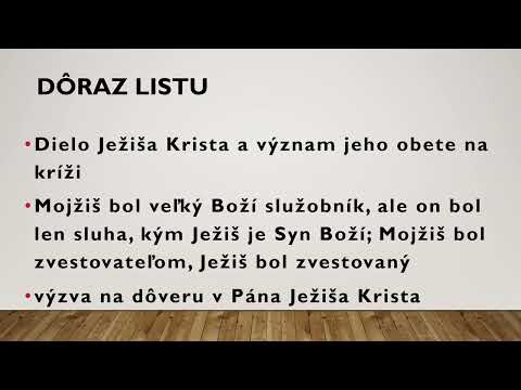 Poznanie Biblie - (146) - List Hebrejom, I