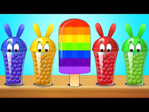 Best Learning Videos for Toddlers | Ep 10 -  Learn Colors with Bunny Molds | Ice Cream Popsicles