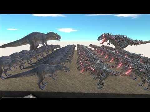 EPIC DINO WAR! TEK REX vs GIGANOTOSAURUS - Animal Revolt Battle Simulator