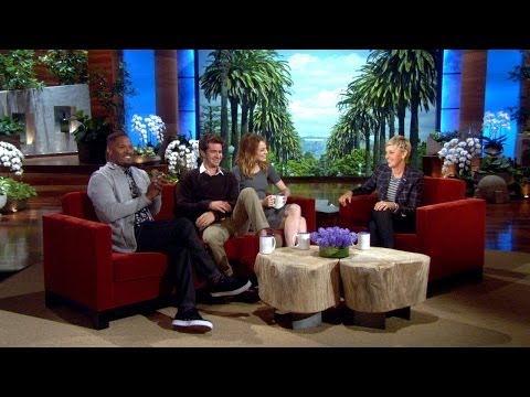 Ellen Asks Emma Stone and Andrew Garfield About Sharing Hotel Rooms