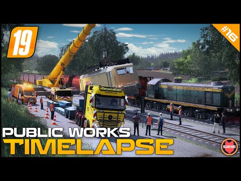 🚧 Transporting & Moving Train, Using Crane Liebherr LTM1300 ⭐ FS19 Les Plaines Ardennaises Timelapse