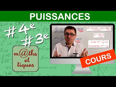 LE COURS : Les puissances - Quatrième - Troisième