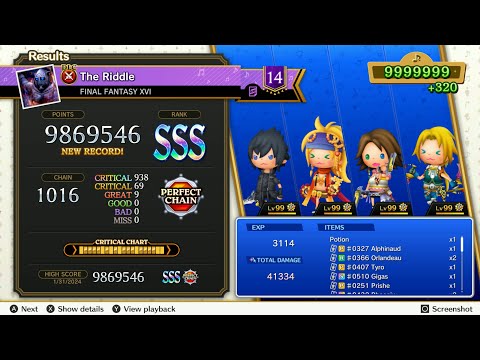 Theatrhythm Final Bar Line : FFXVI - "The Riddle" - Supreme Difficulty Perfect Chain