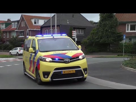 Ambulance 12-346 12-159 12-158 12-152 met spoed onderweg naar vershillende meldingen in Kennemeland