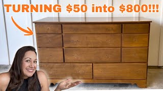 Thrifted Dresser Makeover | $50 to $800 Profit 