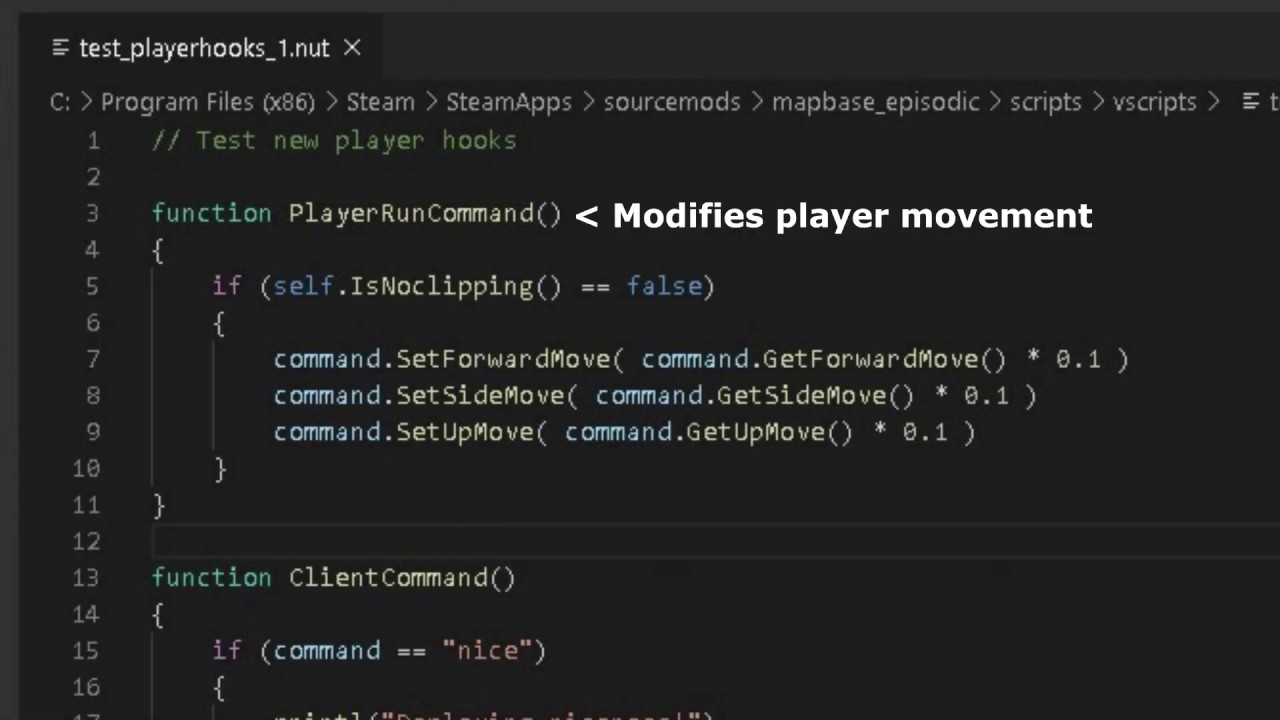 (Mapbase) VScript Player Hooks