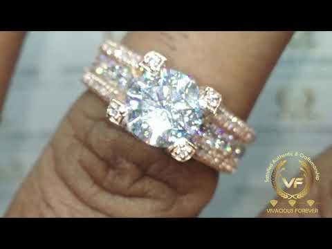 Brilliant Cut Colorless Moissanite Ring, Round Cut Moissanite Engagement Ring, Solitaire Style