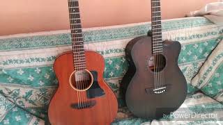 Video thumbnail for Harley Benton gs travel mahogany vs delta blues mjce by Luis