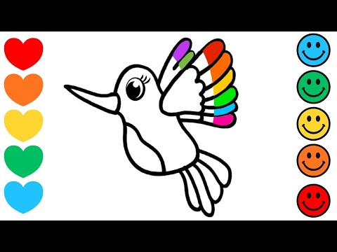 🦜✨🌈 How to Draw a Cute Hummingbird | Birds Drawing Easy | Step by Step Art Tutorial