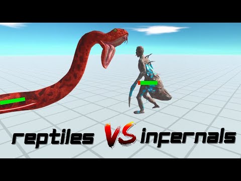 1 VS 1 TOURNAMENT - REPTILES VS INFERNALS - Animal Revolt Battle Simulator