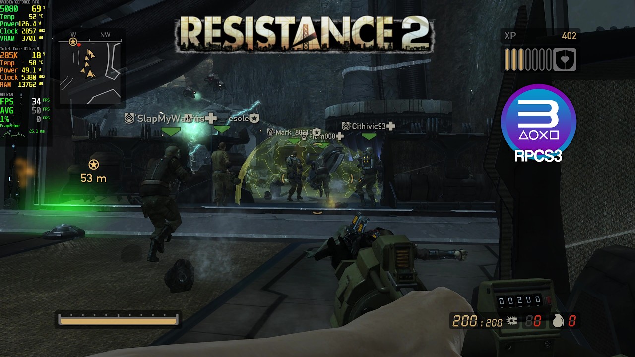 Resistance 2 4K FSR Online Co-op Multiplayer Gameplay PSRewired | RPCS3 0.0.43-20275 PS3 Emulator PC