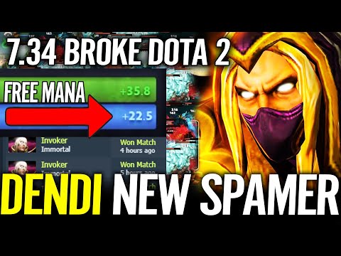 7.34 make Invoker Become the BEST Mid - Dendi Invoker Broke Dota 2 with free 40 Mana/sec Healing
