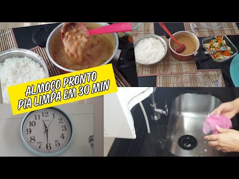 ALMOÇO E COZINHA LIMPA EM 30 MIN /COMO FAÇO ARROZ E FEIJÃO #vidadedonadecasa #dicasdaeide