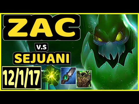 CARIOK (ZAC) vs SEJUANI - 12/1/17 KDA JUNGLE CHALLENGER GAMEPLAY - BR