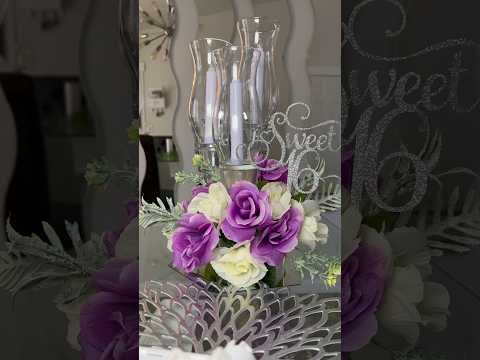 DOLLAR TREE CENTERPIECE DECOR #dollartree #centerpiece #flowers #roses #dollartreediy #diy #fyp