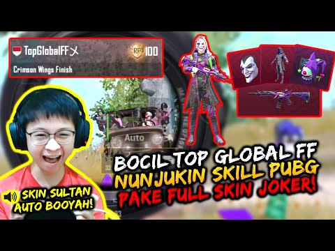 TOP GLOBAL FF BOY WITH FULL SULTAN JOKER SKIN SHOWS OFF IN PUBG! AUTO BOOYAH! | PUBG MOBILE