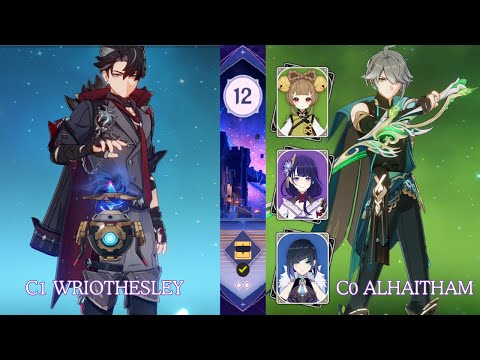 C1 Wriothesley Solo & C0 Alhatitham QuickBloom | Spiral Abyss Floor 12 - 9⭐