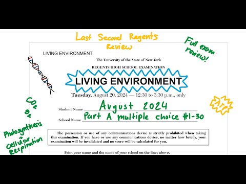 August 2024 Living Environment Regents Review (Part A #1-30) [biology regents]