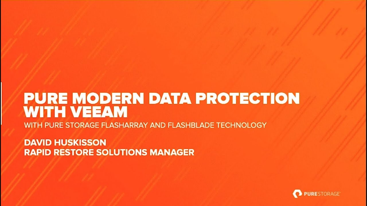 Pure modern data protection with Veeam video