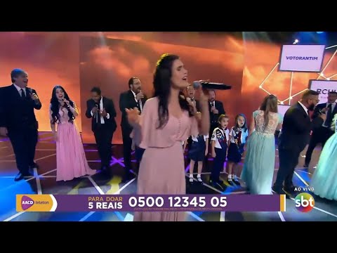 Apresentador Ratinho se emociona no Teleton 2019 | Aleluia | Participação Melissa Barcelos