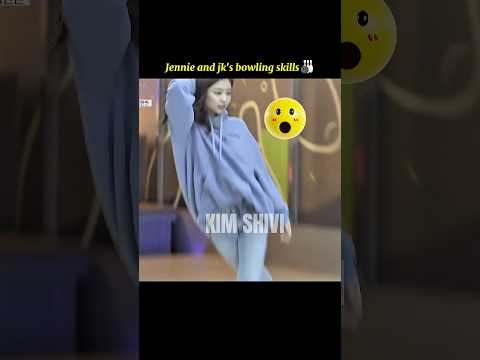 Jk & Jennie's bowling skill is so good 🎳😍 #jungkook #jennie #shorts