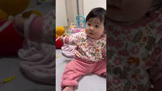 ひっくり返ったって全集中!最後ママの仕業に半ギレw/Concentrate on playing even if you are upside down!