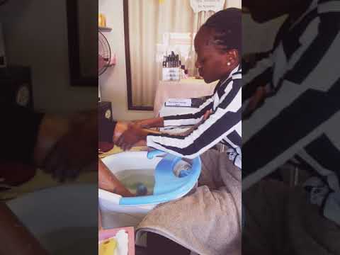 Berna doing pedicure