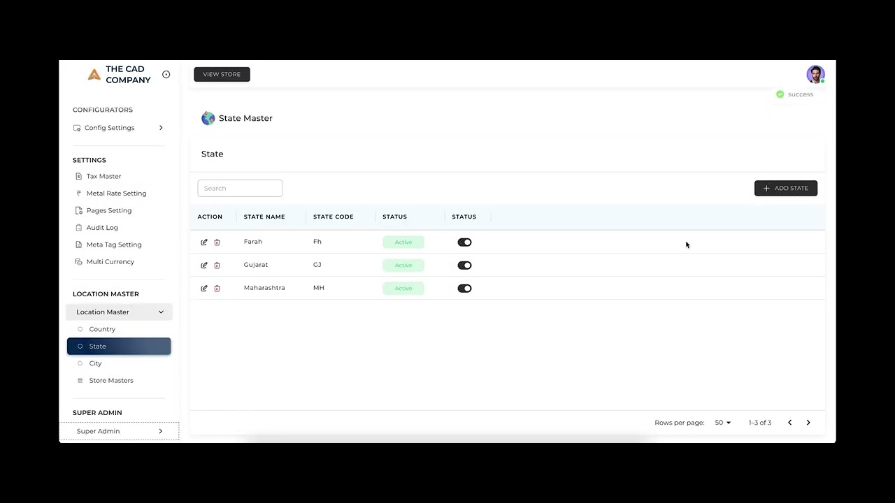 Manage States | TCC Admin Panel