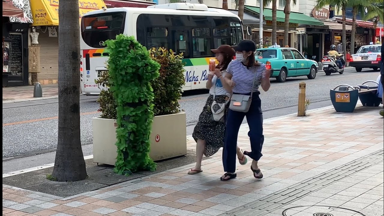 #1 植物が動き出すドッキリin沖縄 国際通り/bushman prank in japan okinawa