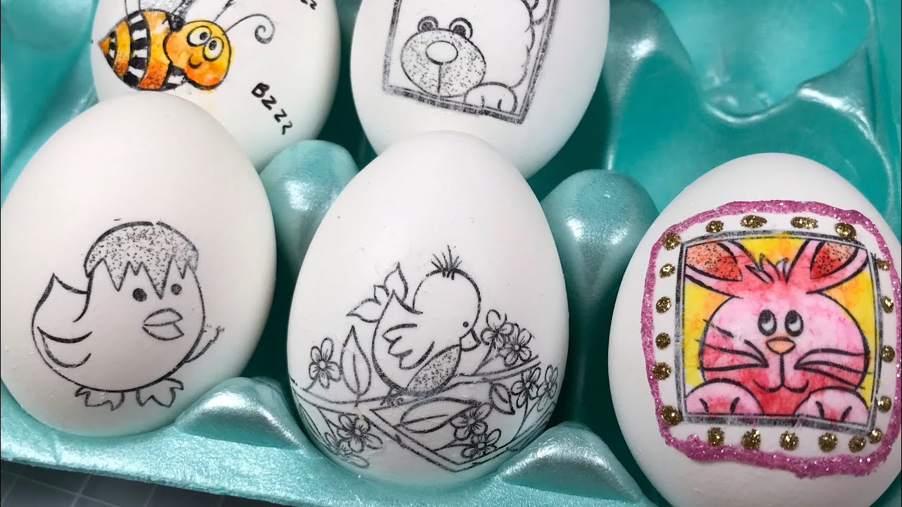 Decorating Easter Eggs with printed Coloring Pages (LIVE)