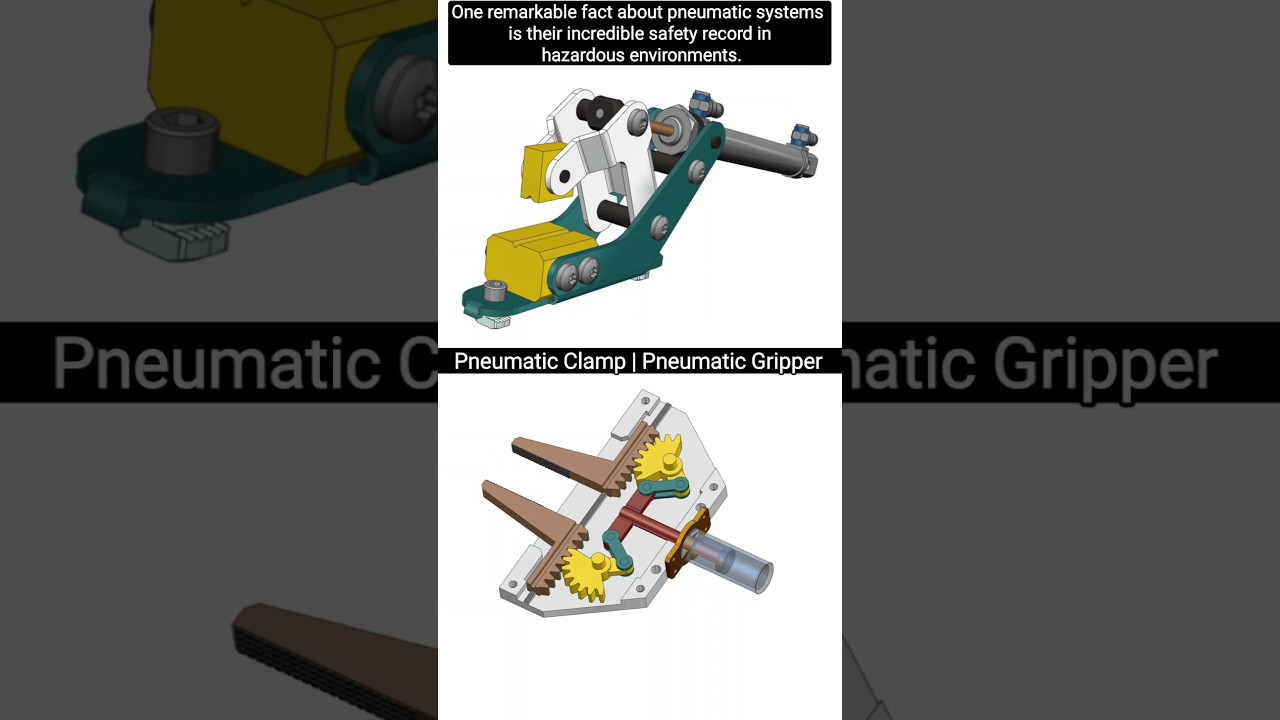 Explore Pneumatic clamp & Gripper | 3D mechanisms # mechanism #engineering #mechanical #solidworks