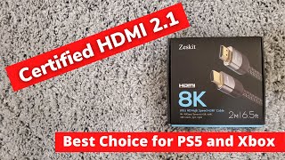 Best Certified Ultra High Speed HDMI 2.1 Cable for PS5 Xbox Series X and LG OLED CX Zeskit