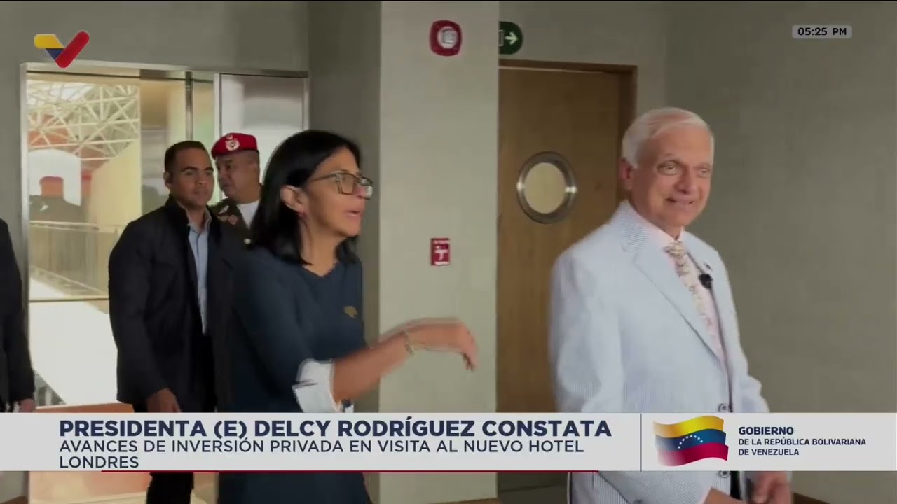 Delcy Rodríguez visita Hotel Londres recién reinaugurado, 19 de junio de 2026