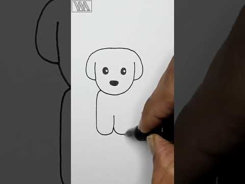 How To Draw a Cute Puppy 🐶 || Very Easy Puppy Drawing Tutorial || #drawing #video #tutorial #shorts