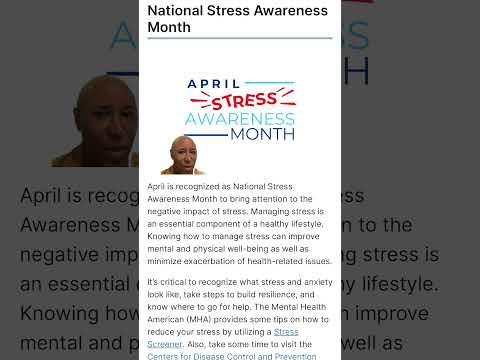 April is National Stress Awareness Month! Be mindful and find healthy ways to cope!