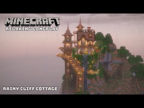 Minecraft Relaxing Longplay – Cozy Cottage Atop a Cliff (No Commentary)