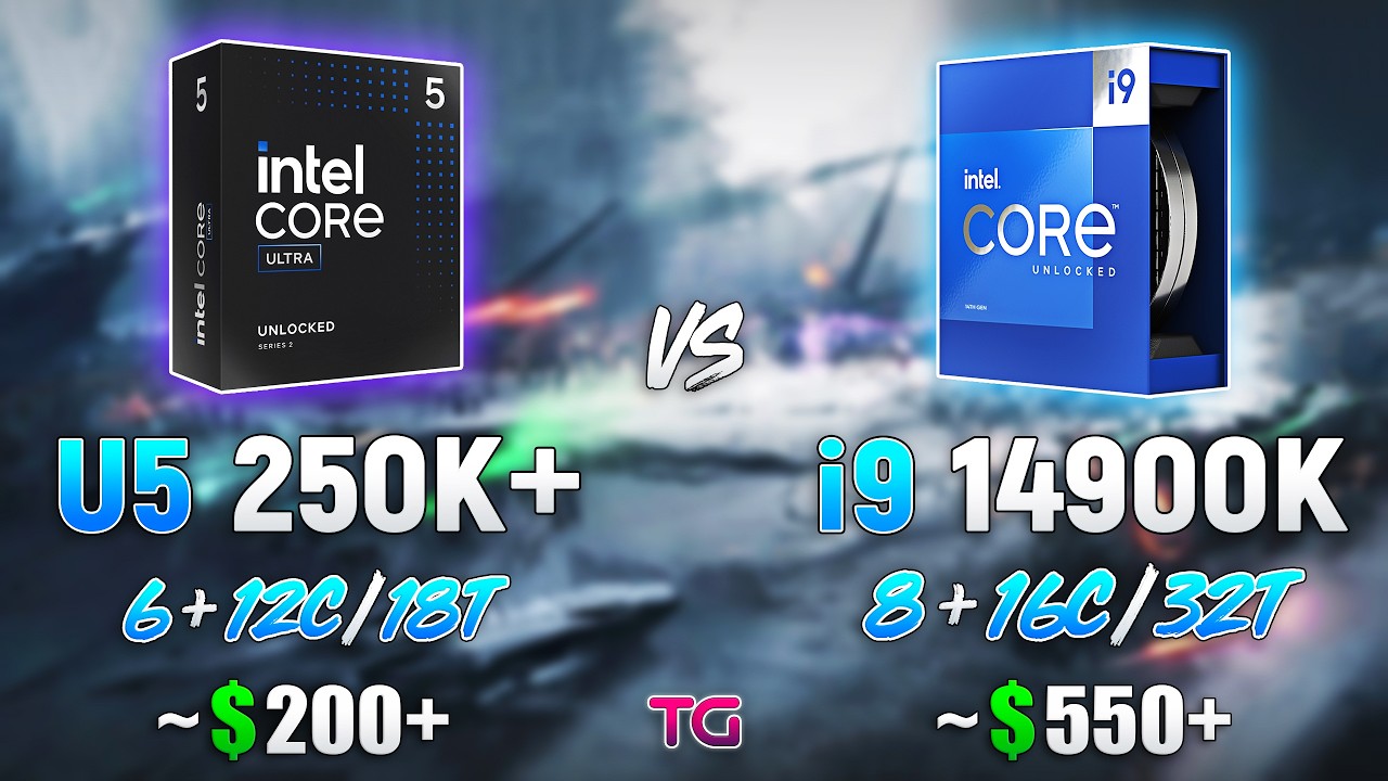 Ultra 5 250K Plus vs Core i9 14900K - Comparison in 11 Games