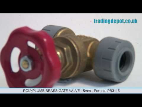 TRADING DEPOT: Polyplumb Brass Gate Valve 15mm - Part no. PB3115
