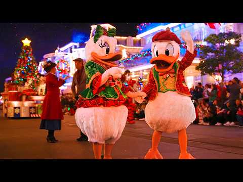 Mickey's Once Upon a Christmastime Parade at Night - Christmas Parade at Walt Disney World [4K POV]