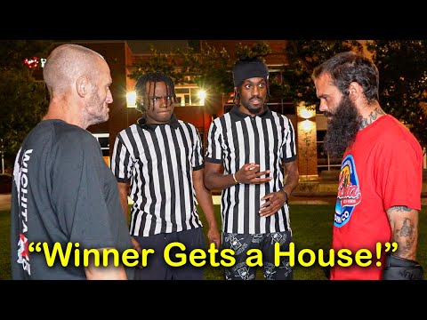 Homeless People Box Each Other for a House!