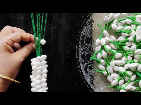 How to make jasmine veni || Artificial jasmine veni || how to make jasmine veni with tissue paper.