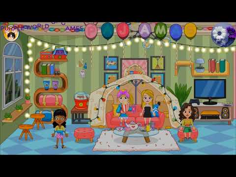 MC: My City Pajama Party Part 2 |Spoiled Sister sneaking in the party?! - YouTube