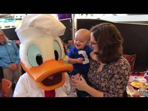 Sam meets Donald Duck at Chef Mickey’s!